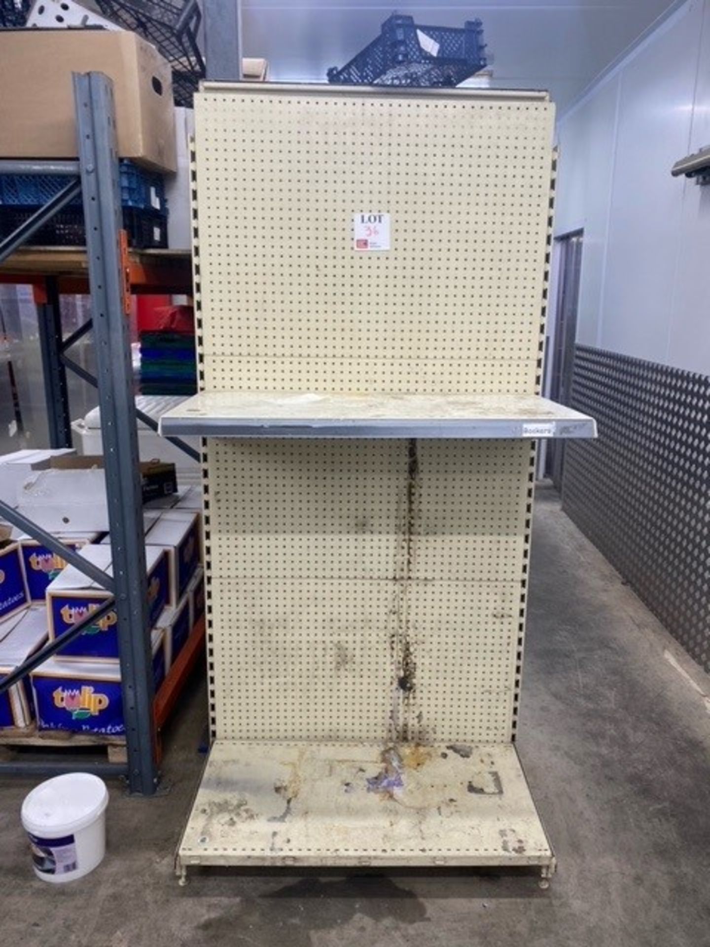 2 shelf, shop display rack with adjustable shelving, approx measurements: (height 2.15m x length 5.