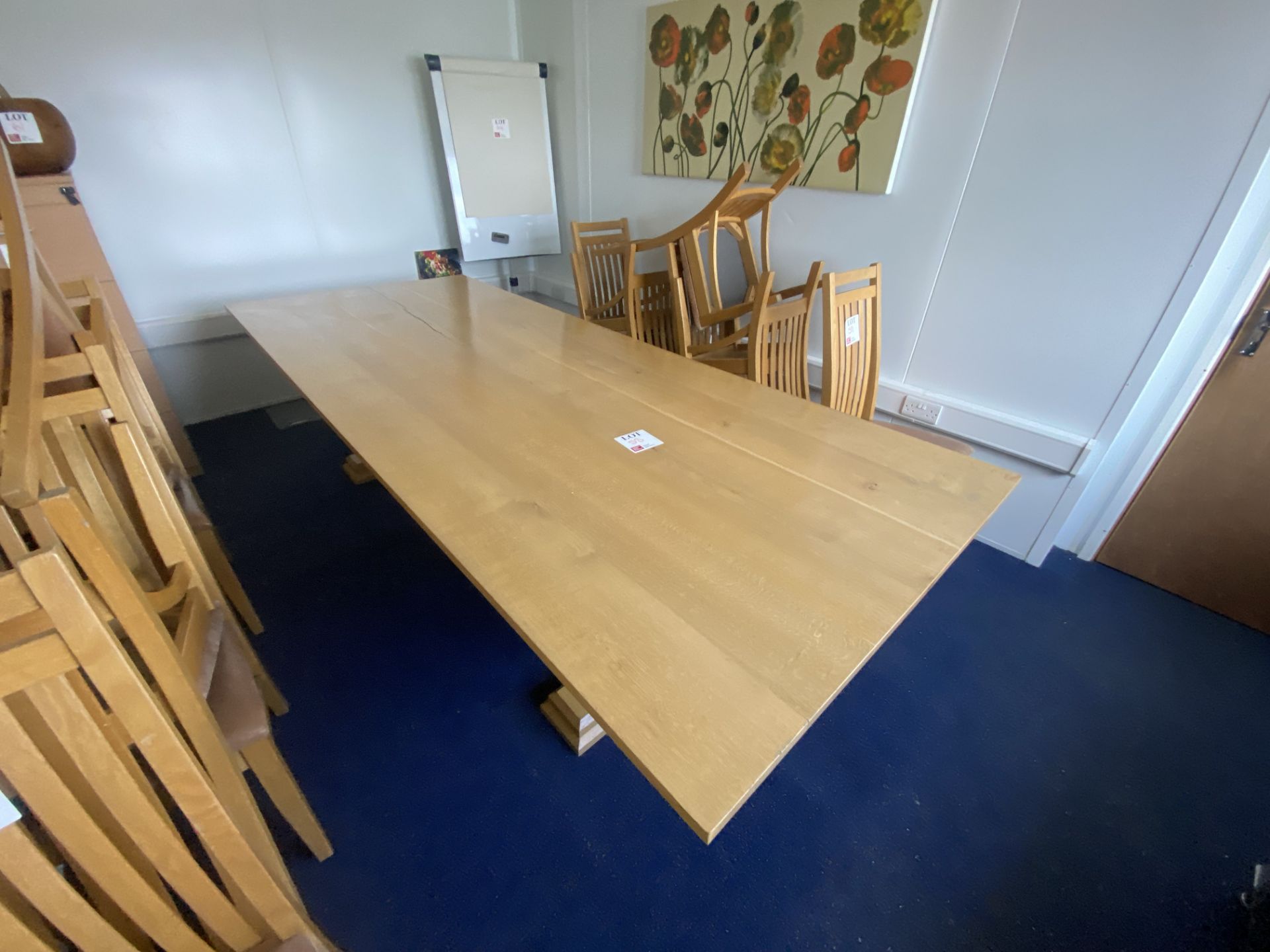 Wood effect dining table, height 73cm, length 2.97m, width 1.2m - Image 2 of 4