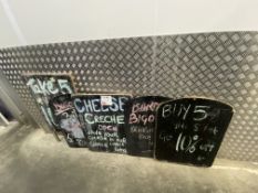 Five small blackboards