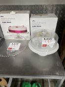 Two Wilko glass cake stands