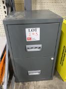 Metal 2 door filing cabinet (no keys), unlocked