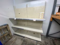 3 shelf, shop display racks with adjustable shelf, approx measurements: (height 2.09m x length 2.02m
