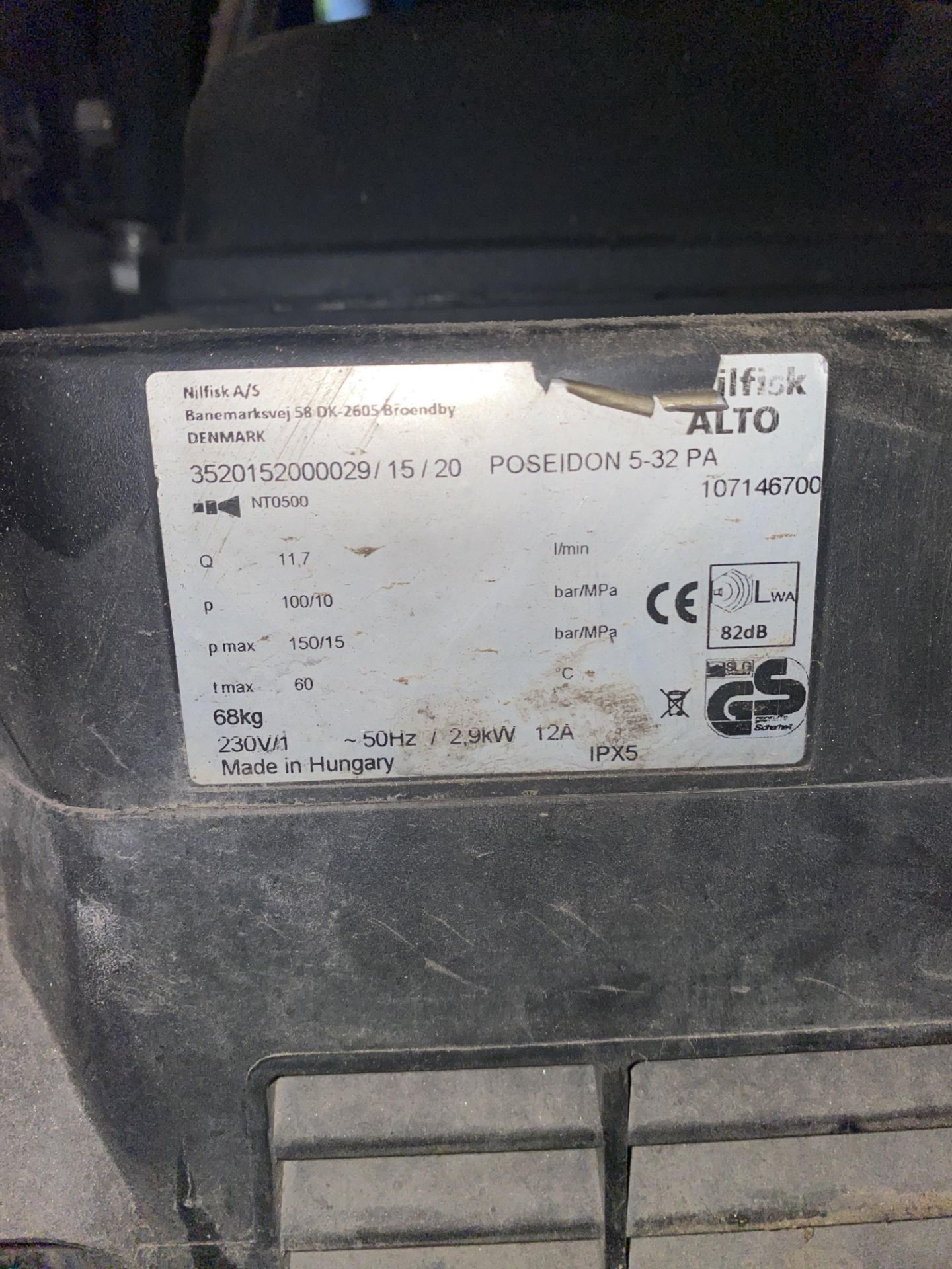 Nilfisk Alto Poseidon 5-32PA pressure washer, Serial no. 3520102000029-15-20, 240v with lance - Image 4 of 5
