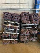 12 pairs of double coach upholstered seats with safety belts fitted