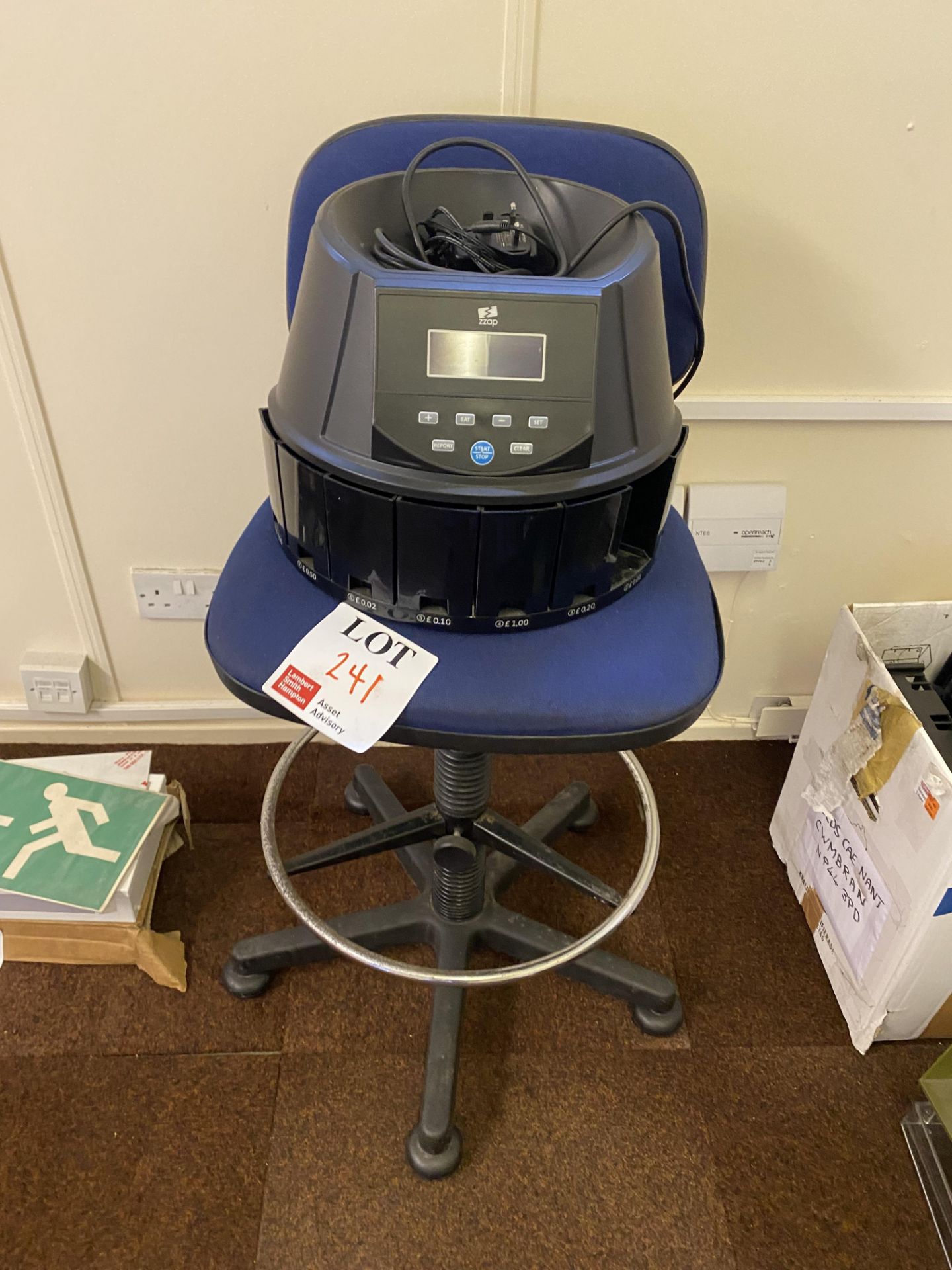 Office stool, Zzap coin counter