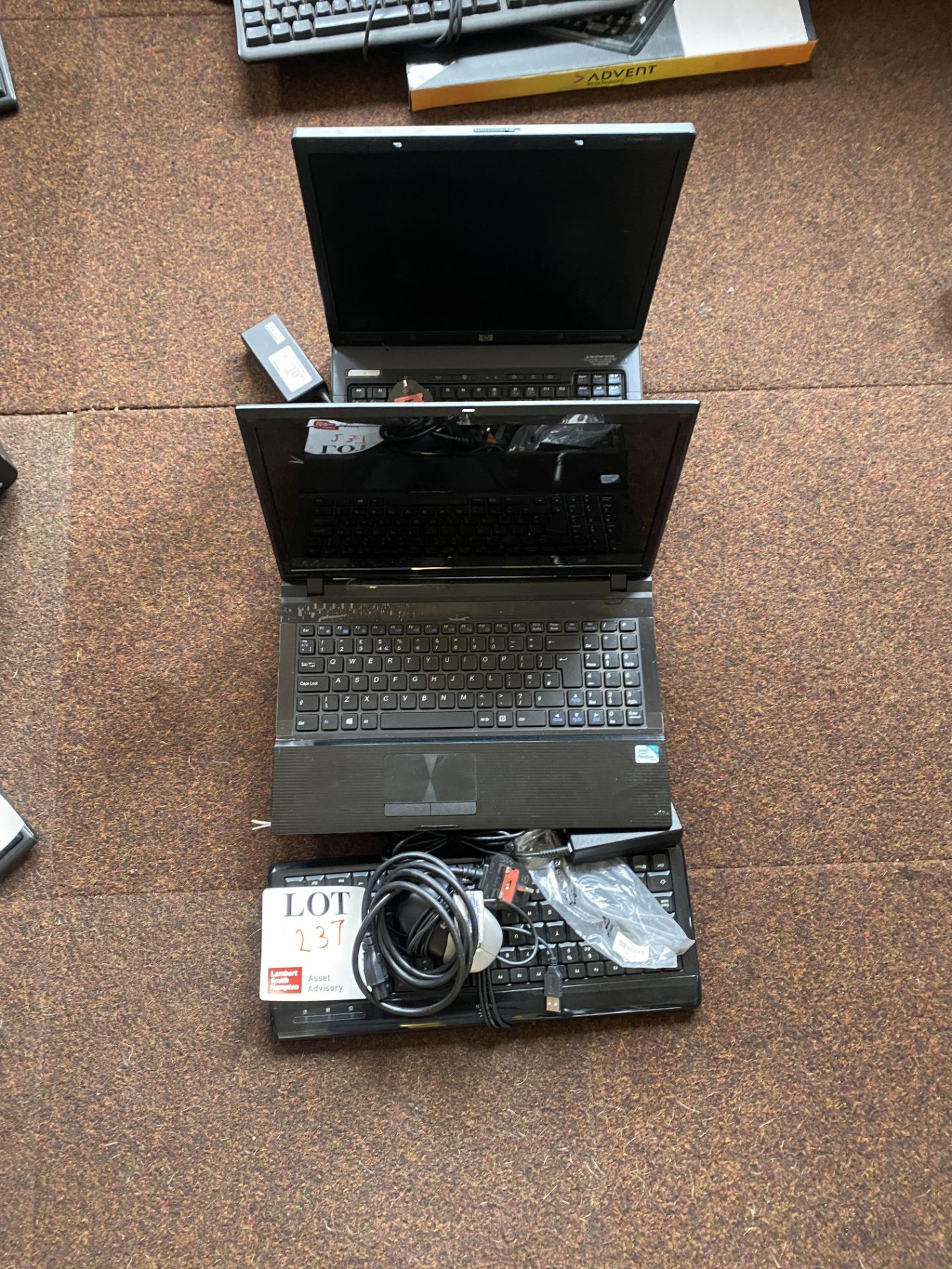 Zoostorm laptop with charger & additional keyboard, one HP laptop with charger - Image 2 of 2