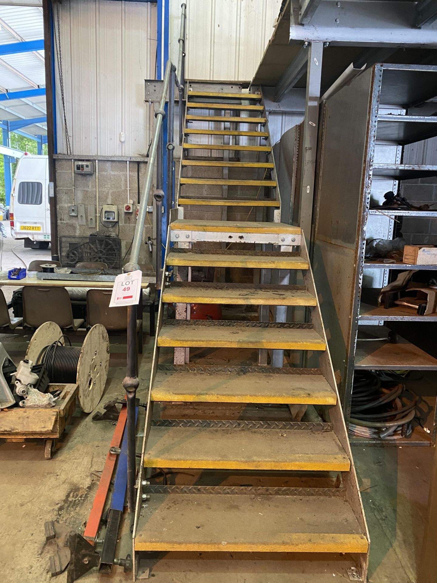 Freestanding mezzanine with access stairs, safety rails, approx. floor size 5m x 9m A work Method - Image 2 of 8