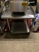 Moffat stainless steel workbench, with undercounter storage, approx 77 x 60 x 80cm