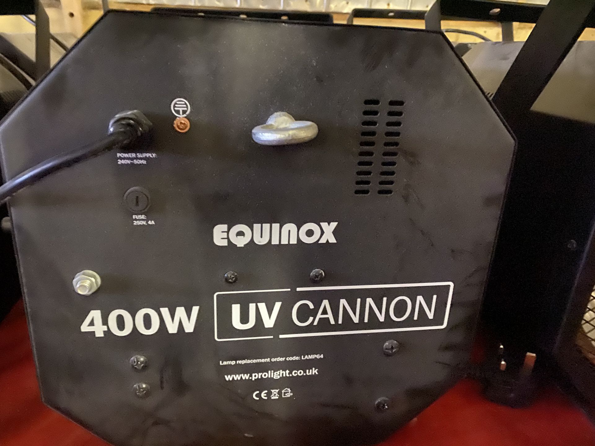 Two Equinox 400w UV Cannon floodlights - Image 2 of 3