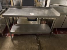 Stainless steel workbench, approx 150 x 90 x 65cm