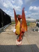 Ornamental resin dragon, 215cm height x 82cm width (approx sixes)