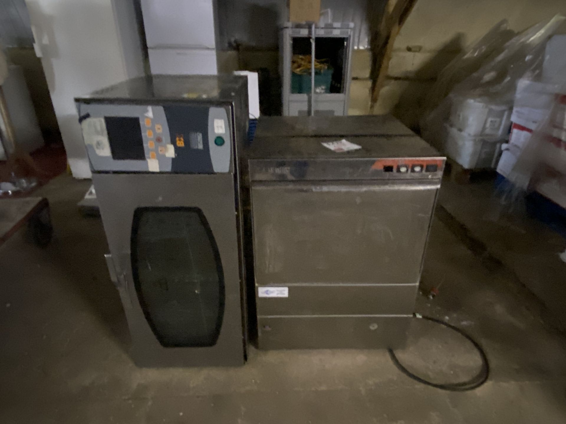 Stainless steel Sammic dishwasher and stainless steel Mono BX oven (working condition unknown)