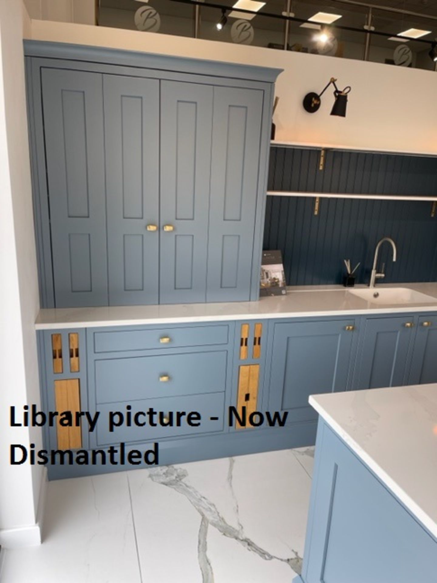 Ex-display showroom kitchen, blue (dismantled), comprising of: 1 x 1000mm full height drawer & - Image 3 of 4