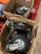 Quantity of assorted rubber swivel trolley wheels