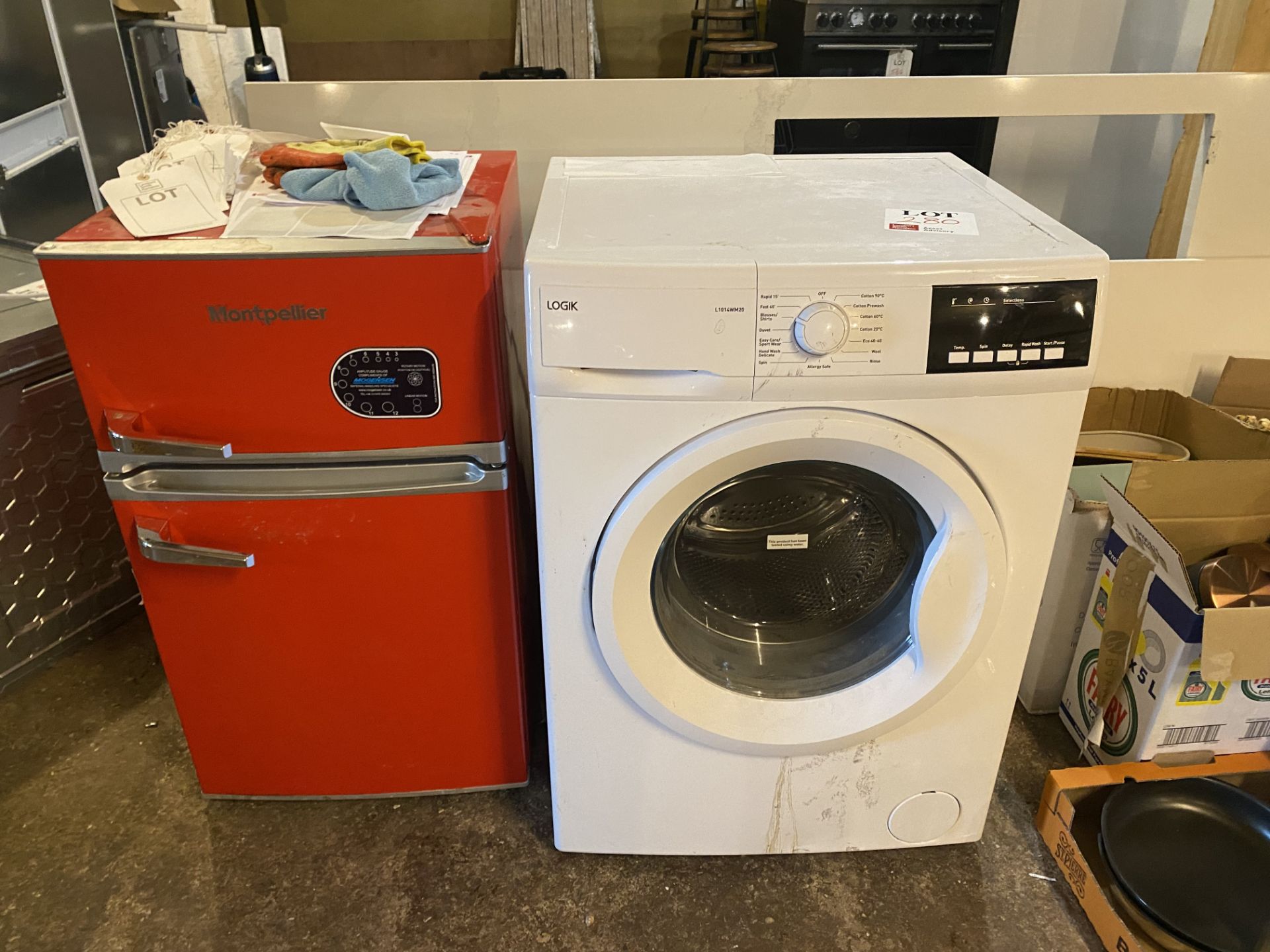 Logik L1014W20 washing machine and Montpellier fridge freezer