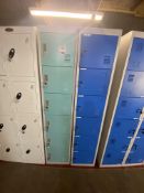 Two 6-compartment lockers, missing 1 key, approx size per tower 180 x 38 x 42cm