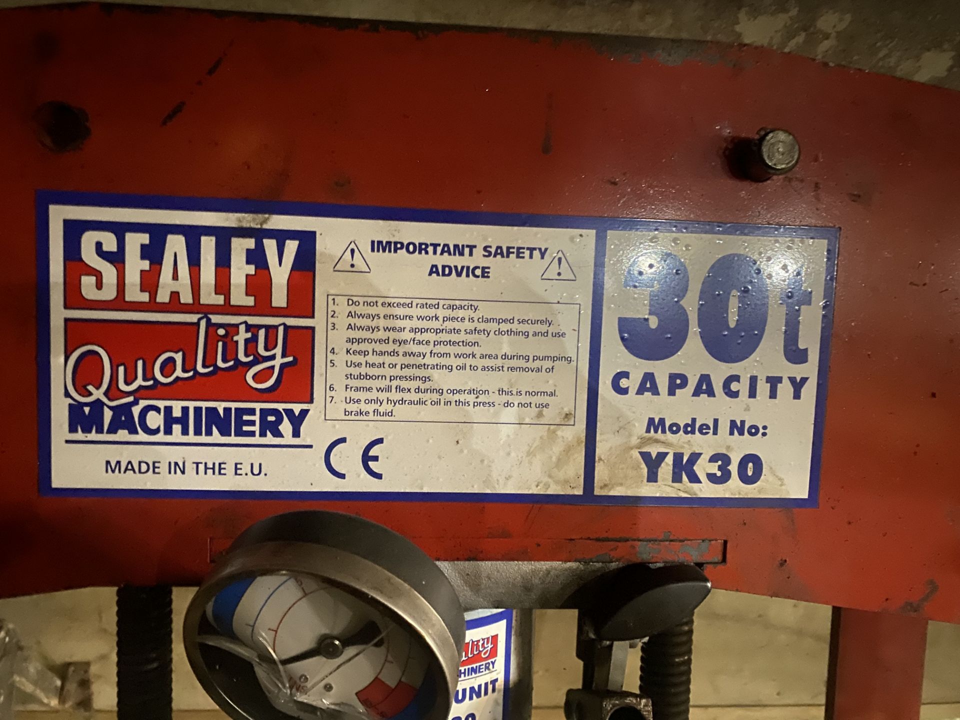 Sealey garage press, model YK30, capacity 30 tonne - Image 2 of 4