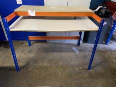Boltless table workbench, approx: length 123m x height 91cm x depth 76cm