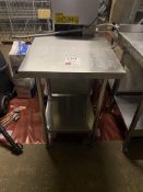 Stainless steel workbench, approx 60 x 60 x 85cm