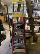Two fibreglass frame step ladders, 6 tread