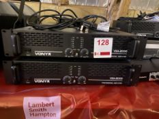 Two Vonyx amplifiers, model no. VXA3000