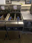 Unbranded twin basket fryer, estimated 40 ltr capacity (please note: this lot will need deep