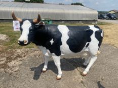 Resin cow, 215cm length x 60cm width x 130cm height (approx sizes)