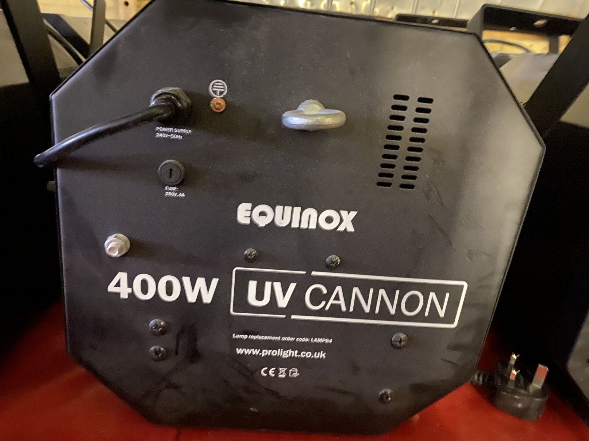 Two Equinox 400w UV Cannon floodlights - Image 2 of 3