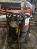 Twin bottle trolley and oxyacetylene torch (excluding bottles), sack truck