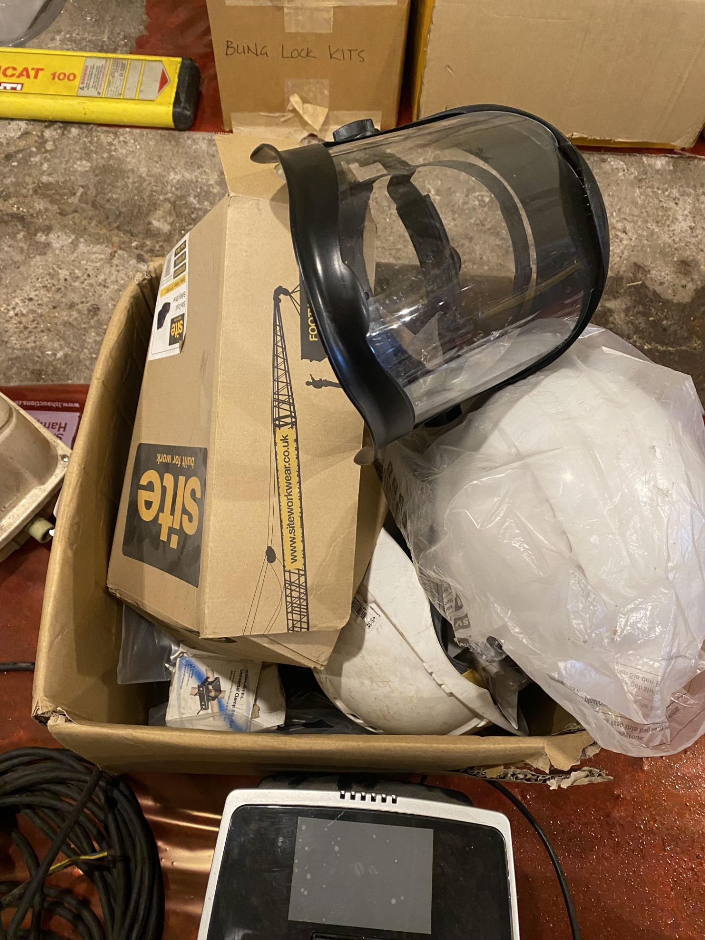 Assorted PPE including waders, site safety shoes (size 6), hard hats, visor etc. - Image 2 of 3