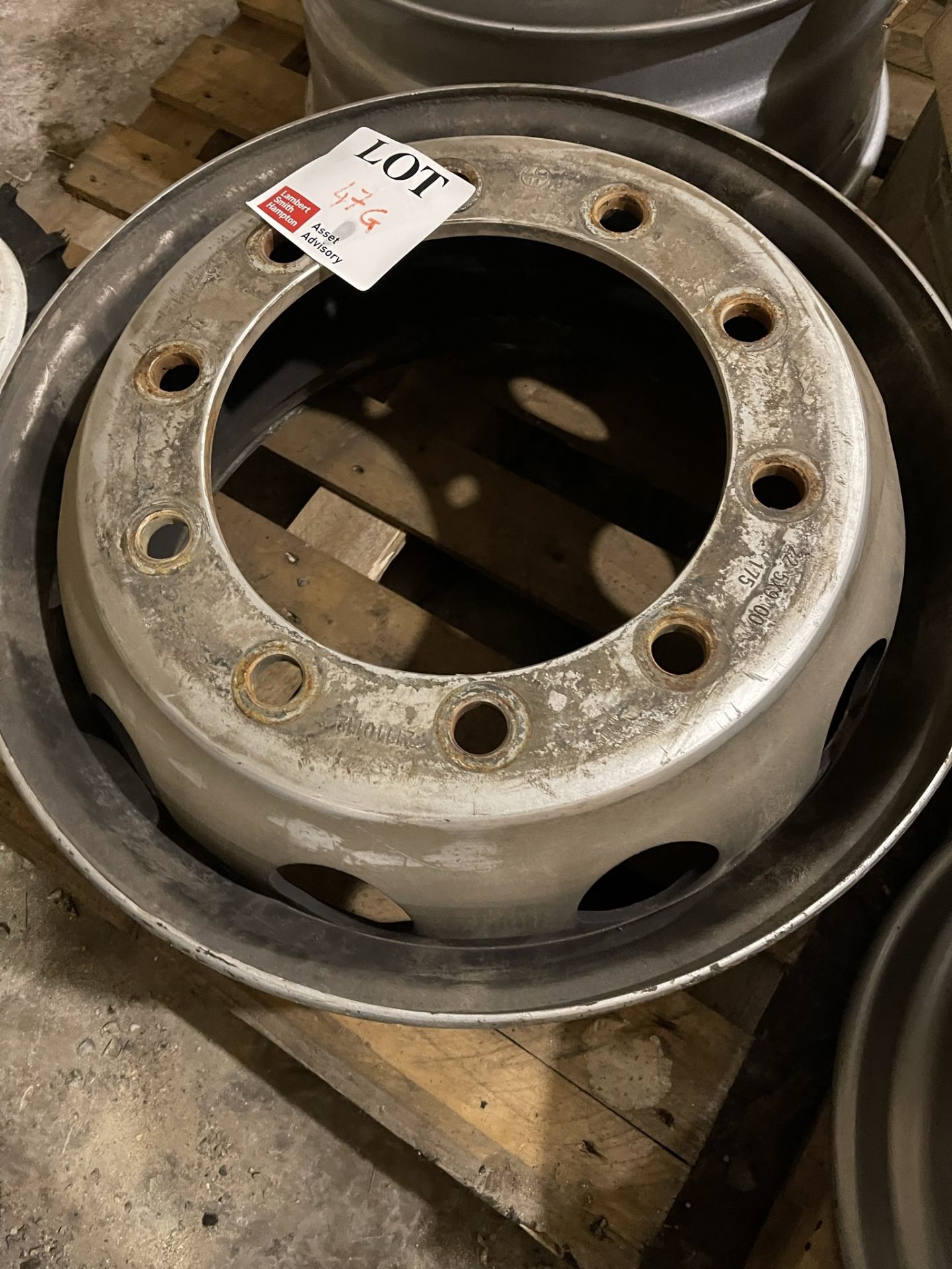 Two 225 x 9.00 wheel rims, (used) Please note: This lot is located in: Stoneford Farm, Steamalong - Image 2 of 4