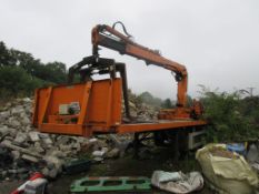 General Trailer tri-axle 40 ft flat bed trailer, 37,500kg, ID ref C097528 (2001) with Hiab XS 14.B-