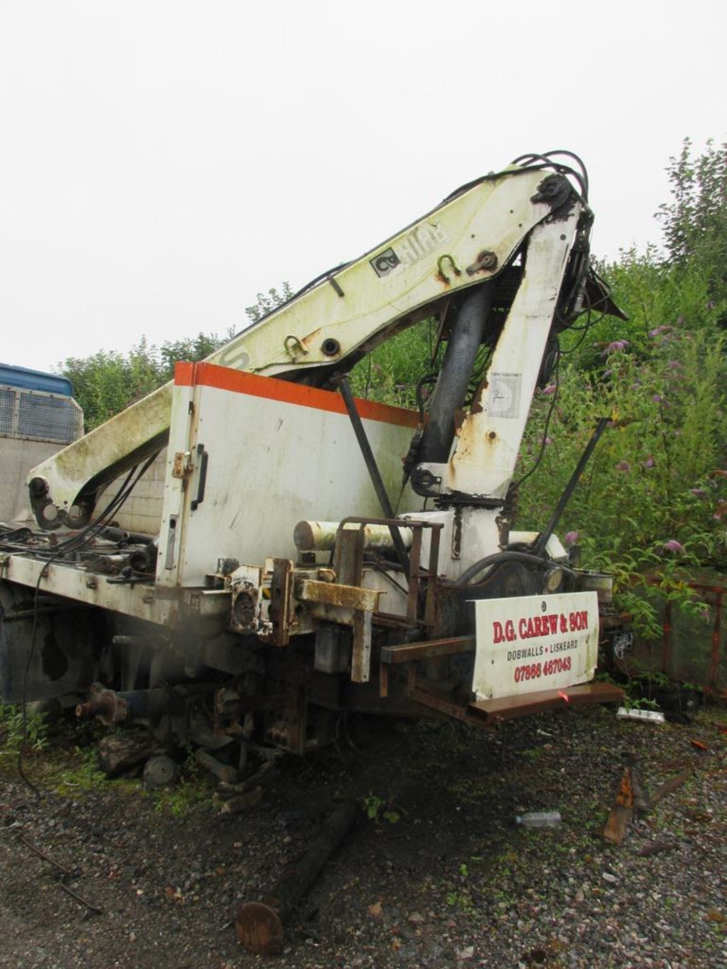Volvo 440 6 x 2 rigid flat bed lorry Registration: K5 HBP with Hiab part dismantled crane - all - Image 3 of 7