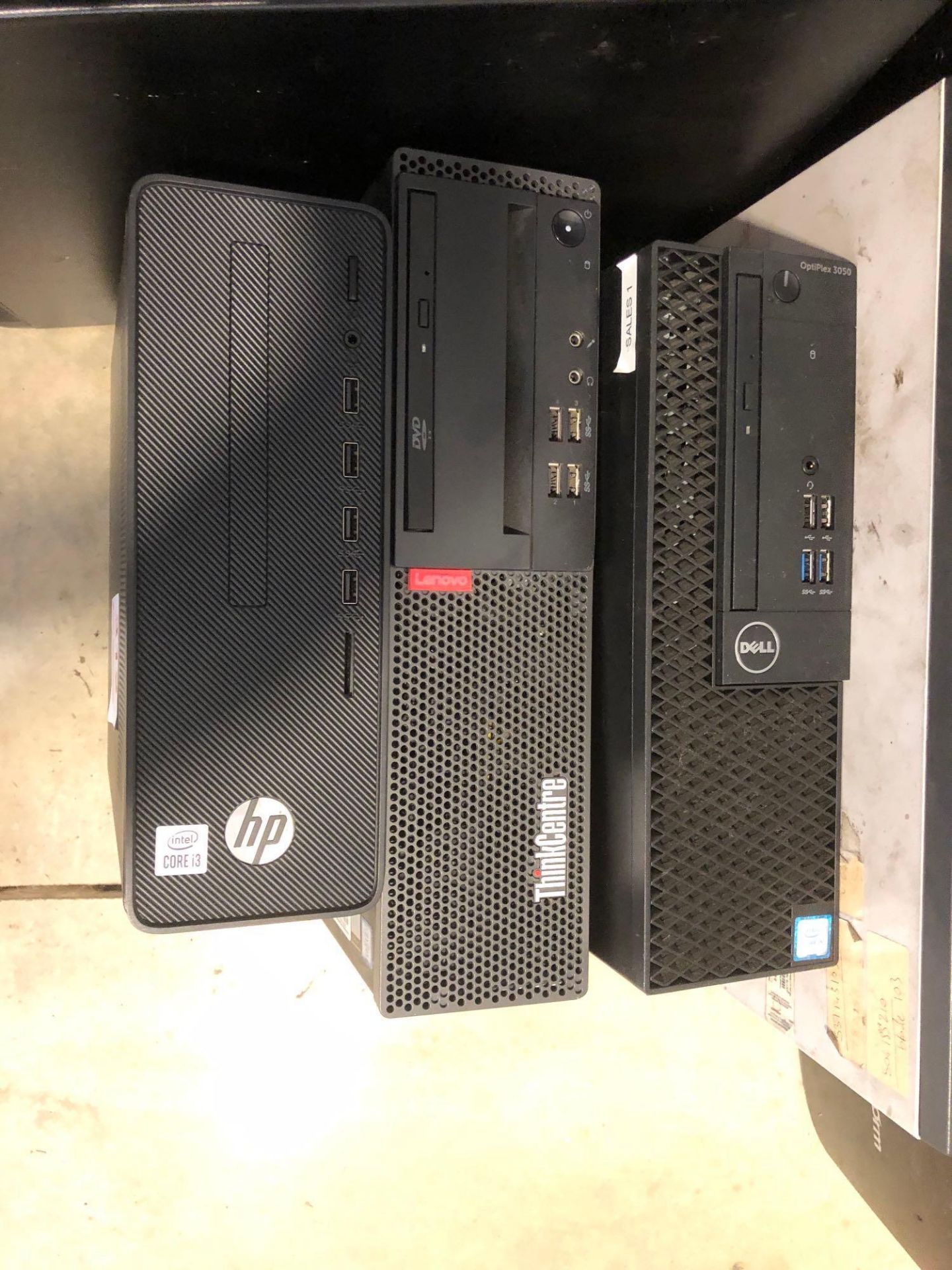 Hewlett Packard Core i3 Thinkcentre PC, Two Lenovo Core i5 PC's, Dell Core i5 PC, Three Fujitsu - Image 3 of 4