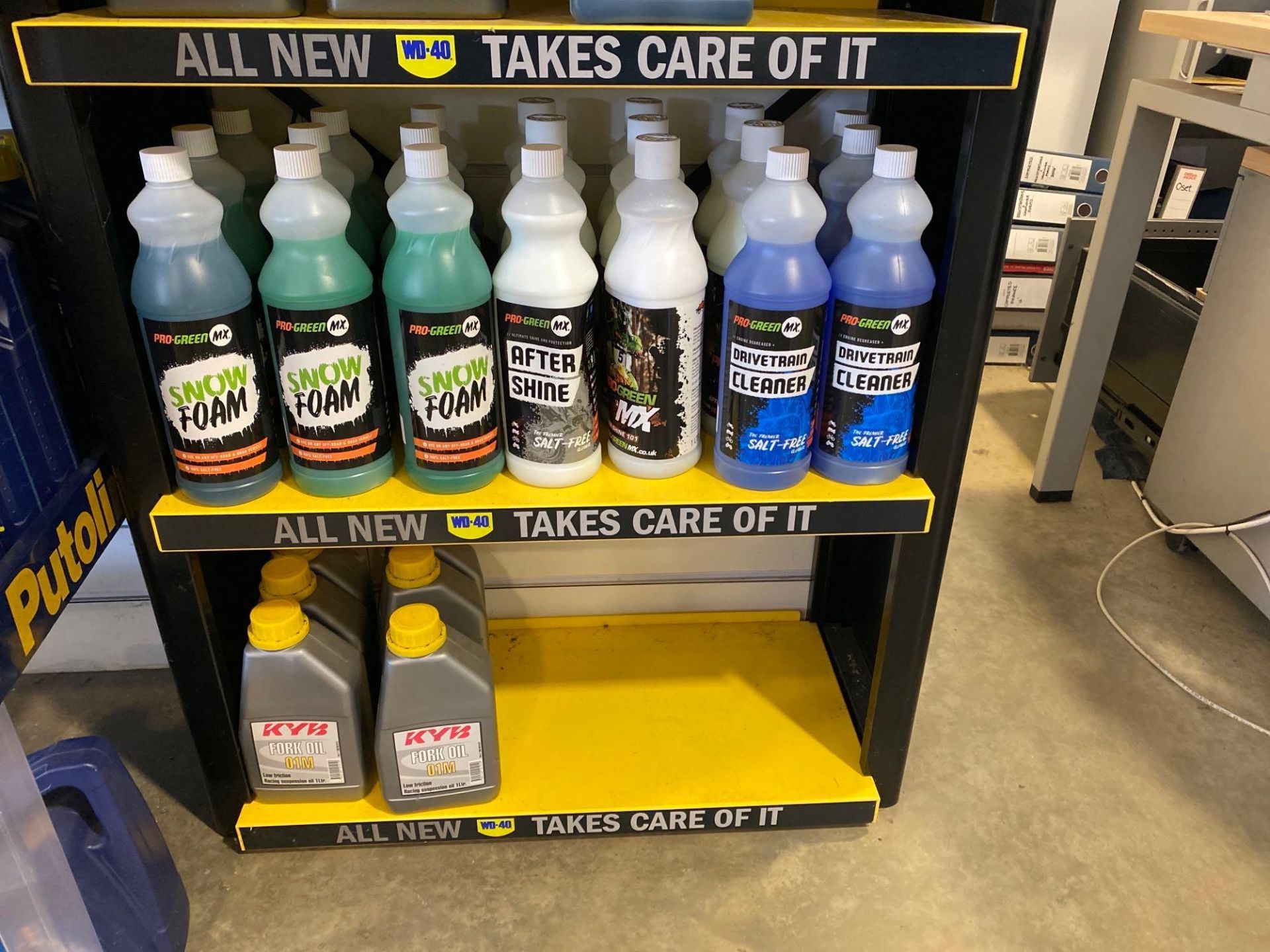 WD-40 display unit and contents to include various unused oils and cleaning solutions as lotted - Image 2 of 4