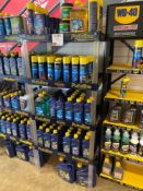 Putoline display unit and contents to include various unused, lubricants, sprays and oils as lotted