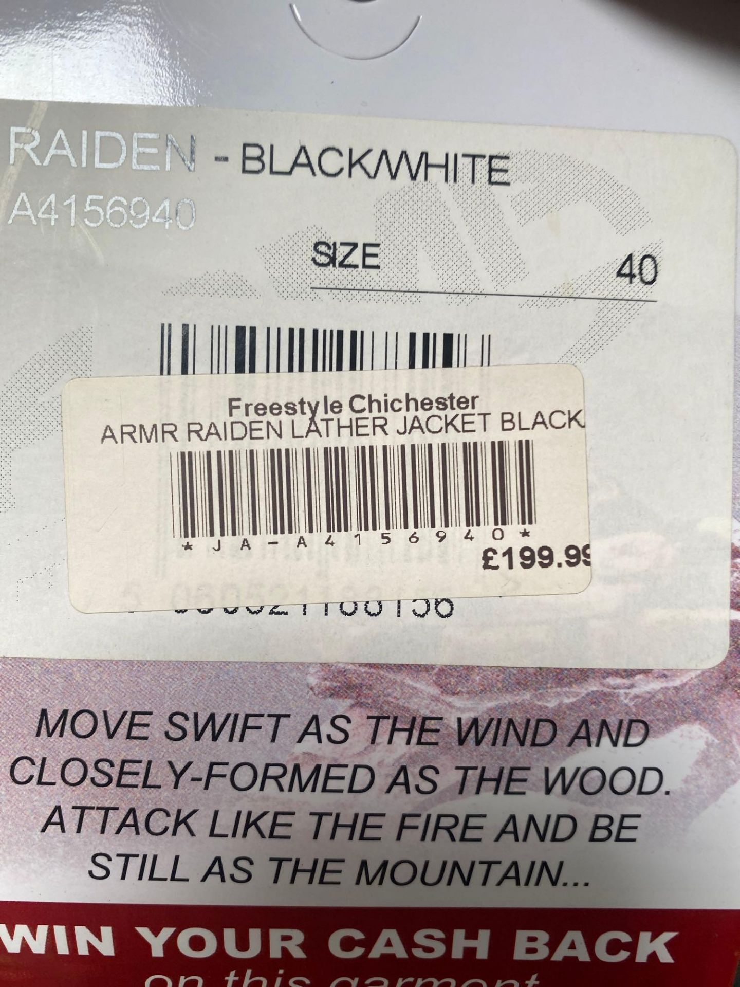 Arma Raiden leather jacket size 40, RRP £199.99 - Bild 3 aus 4