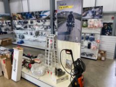 2 large Husqvarna raised bike display units (please note collection can only be made after 12 o’