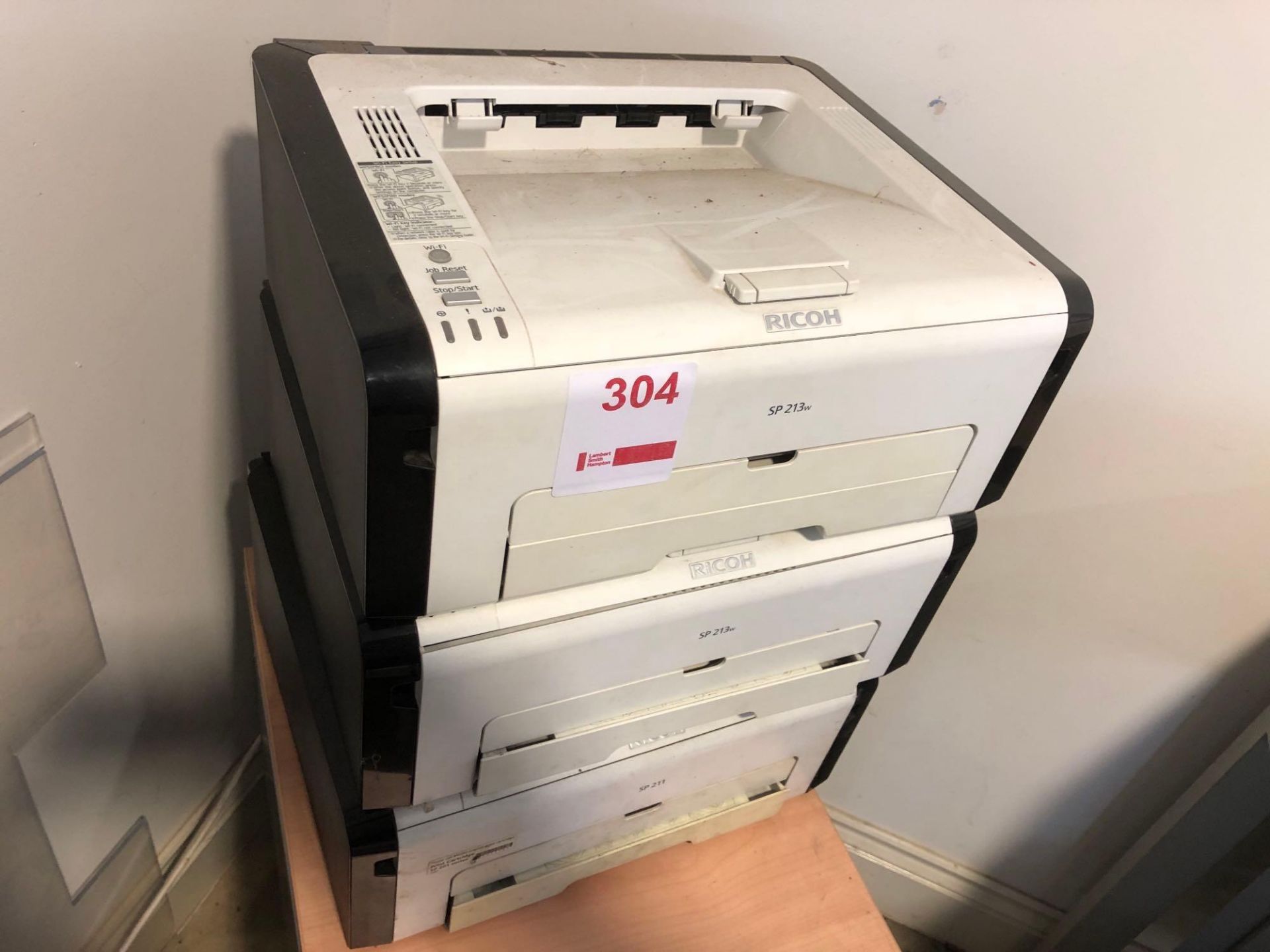 Two Ricoh SP213W Wireless Laser Printers and a Ricoh SP211 laser Printer (No Power Supplies) - Image 2 of 3