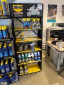 WD-40 display unit and contents to include various unused oils and cleaning solutions as lotted