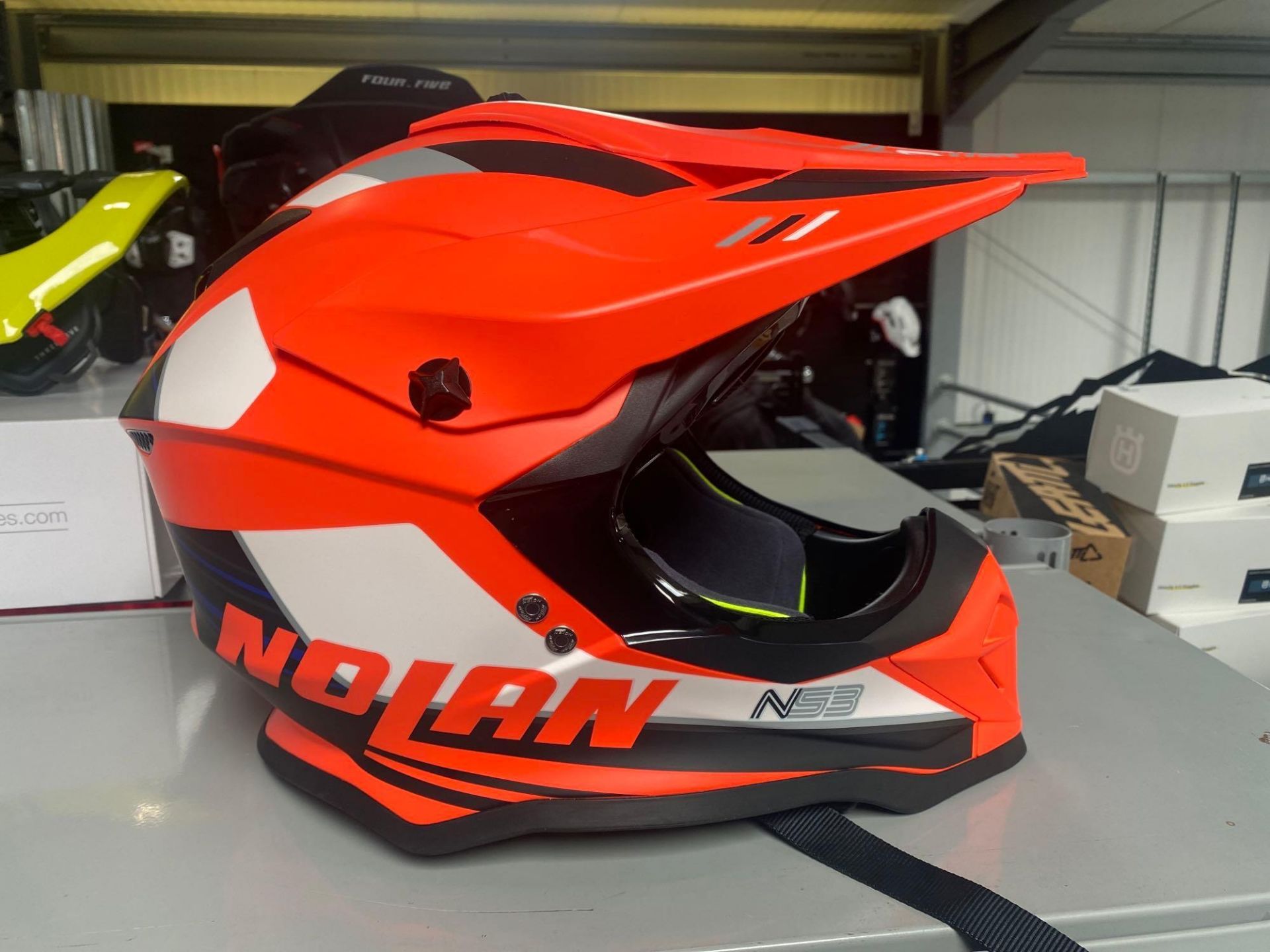 Nolan N53 motocross helmet size XXXL. Please note this lot will be sold as Zero Rated VAT