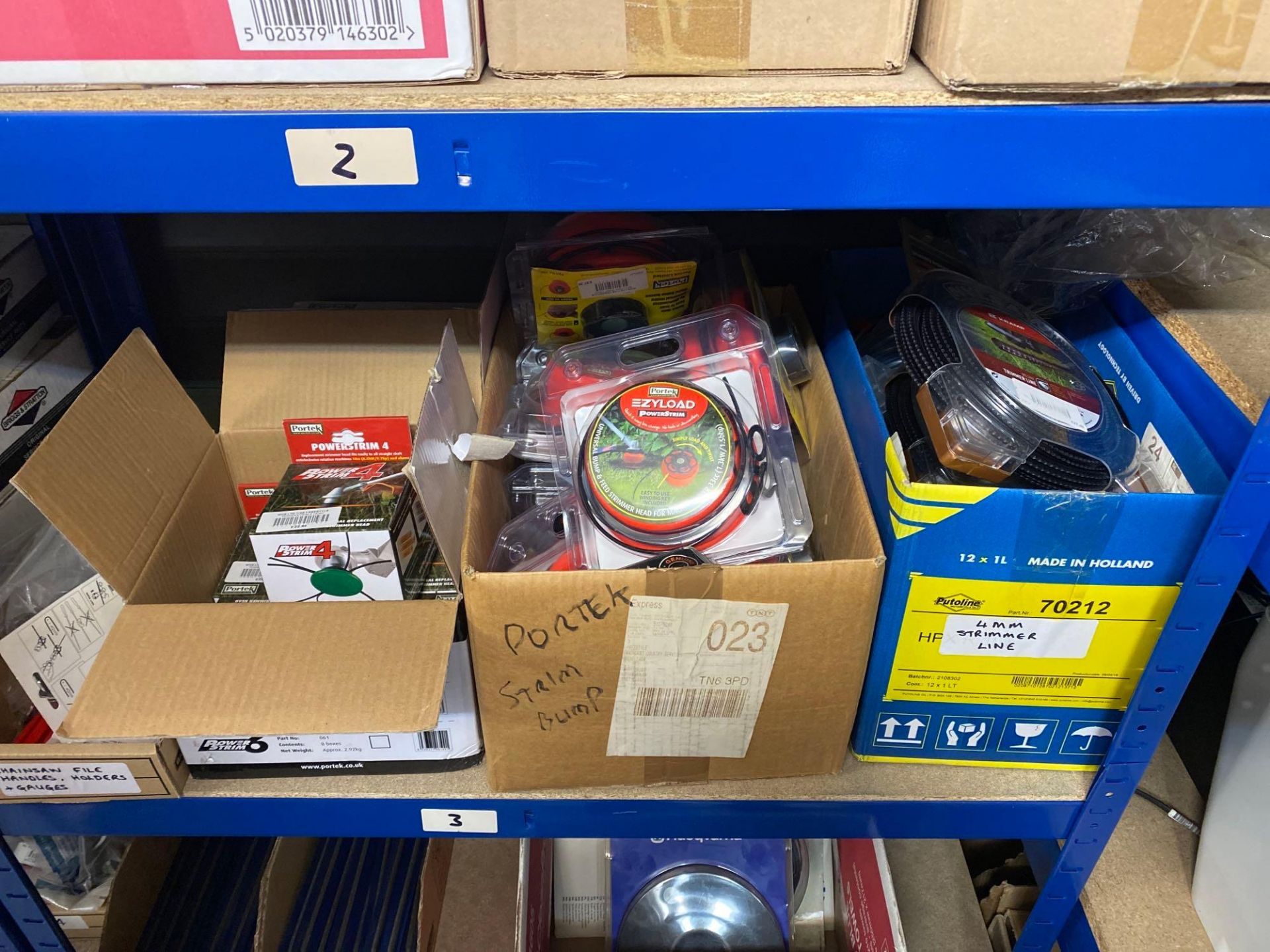 Contents of shelving unit to include various strimming wire and strimmer spares as lotted - Image 4 of 6