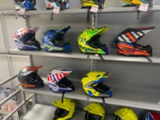 7 various Nolan N53 motocross helmets sizes 4 x L, 1 x M, 2 x S. Please note this lot will be sold