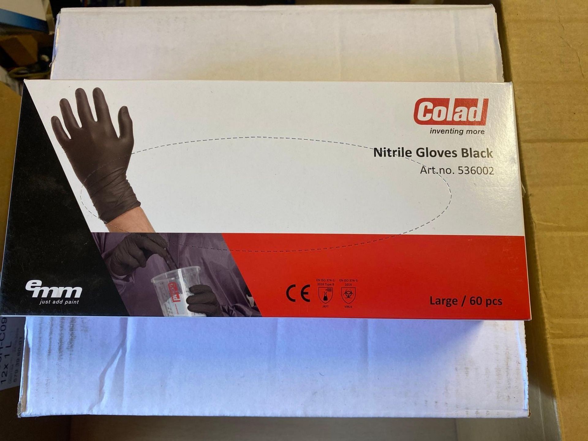 10 boxes, 60 pcs per box of nitrile gloves black, size large - Image 2 of 3