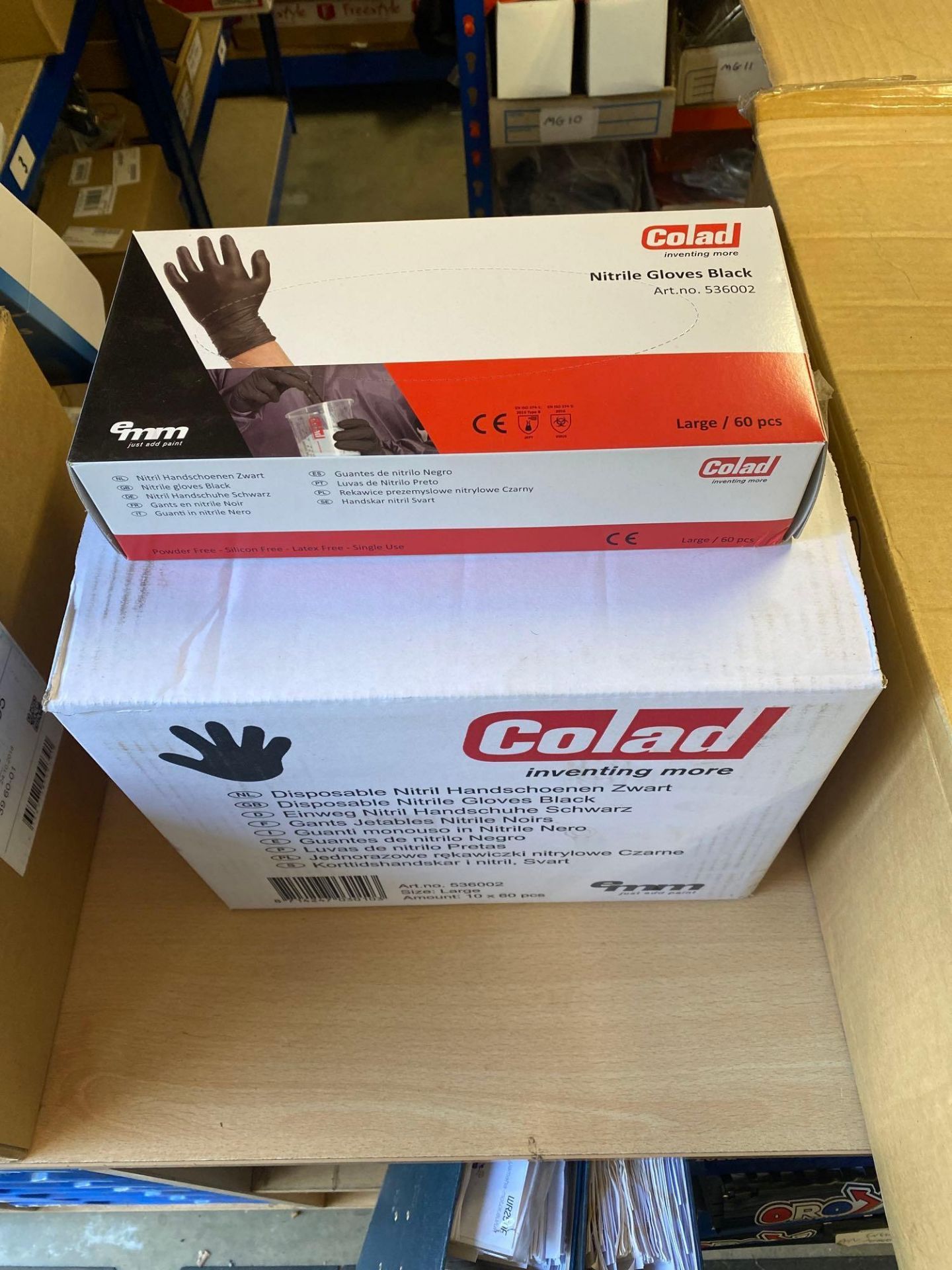10 boxes, 60 pcs per box of nitrile gloves black, size large