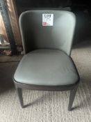 Cattelan Italia grey leather upholstered with dark wood frame dining chair (Located: Billericay)