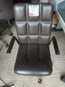 Walter Knoll Leadchair Management 2060 brown leather upholstered executive chair (Located: Billerica