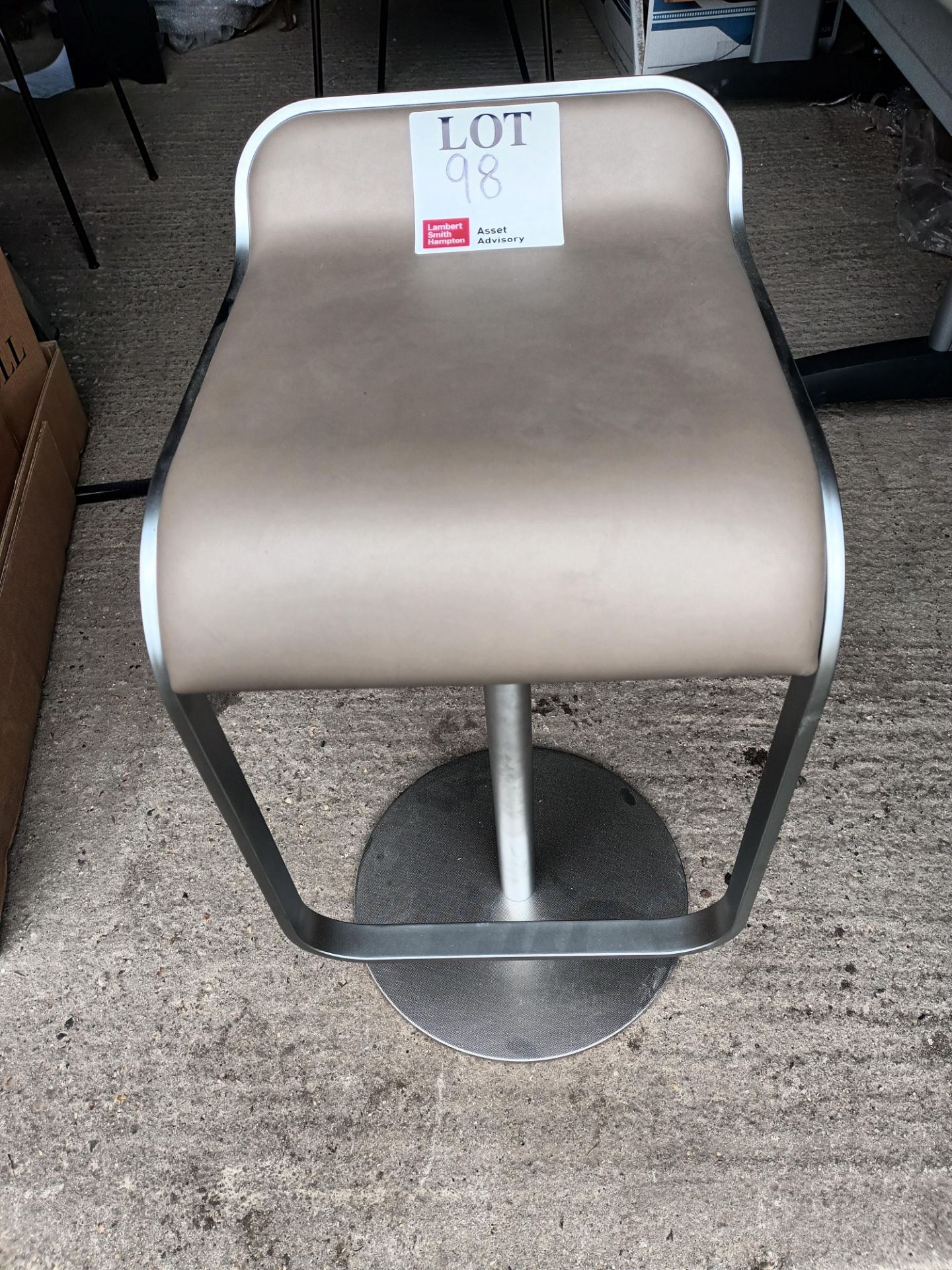 LaPalma leather upholstered bar stool (Located: Billericay)