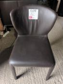 Cassina T4503/20/365O1U brown leather upholstered dining chair (Located: Billericay)