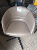 Walter Knoll KYO 1342 brown leather upholstered tub chair (Located: Billericay)